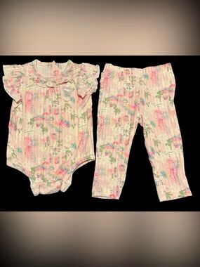dELiA*s Pink Floral Butterfly Ruffled Baby Matching Set
